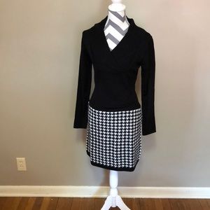 Venus Black and houndstooth print dress NWOT
